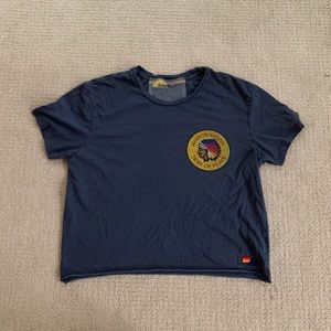 Aviator Nation tribe of peace cropped t-shirt size M